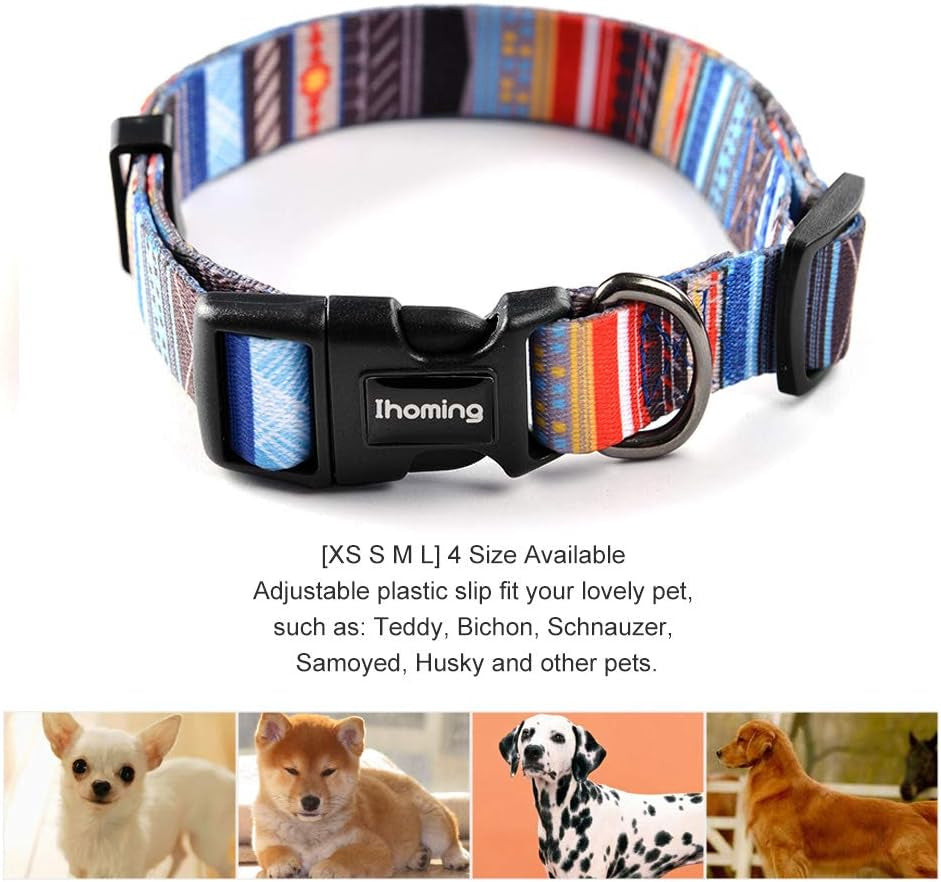Dog Collar and Leash Set for Daily Outdoor Walking Running Training, Splicing Design for Small Boys Girls Dogs Cats Pets, S-Up to 20LBS
