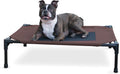 K&H Outdoor Elevated Dog Bed - Cooling Raised Dog Bed for Small & Medium Pets, Breathable Mesh Center Hammock Design, Indoor/Outdoor Washable Cover, Portable Metal Frame, Chocolate, Medium 32X25In