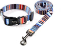 Dog Collar and Leash Set for Daily Outdoor Walking Running Training, Splicing Design for Small Boys Girls Dogs Cats Pets, S-Up to 20LBS