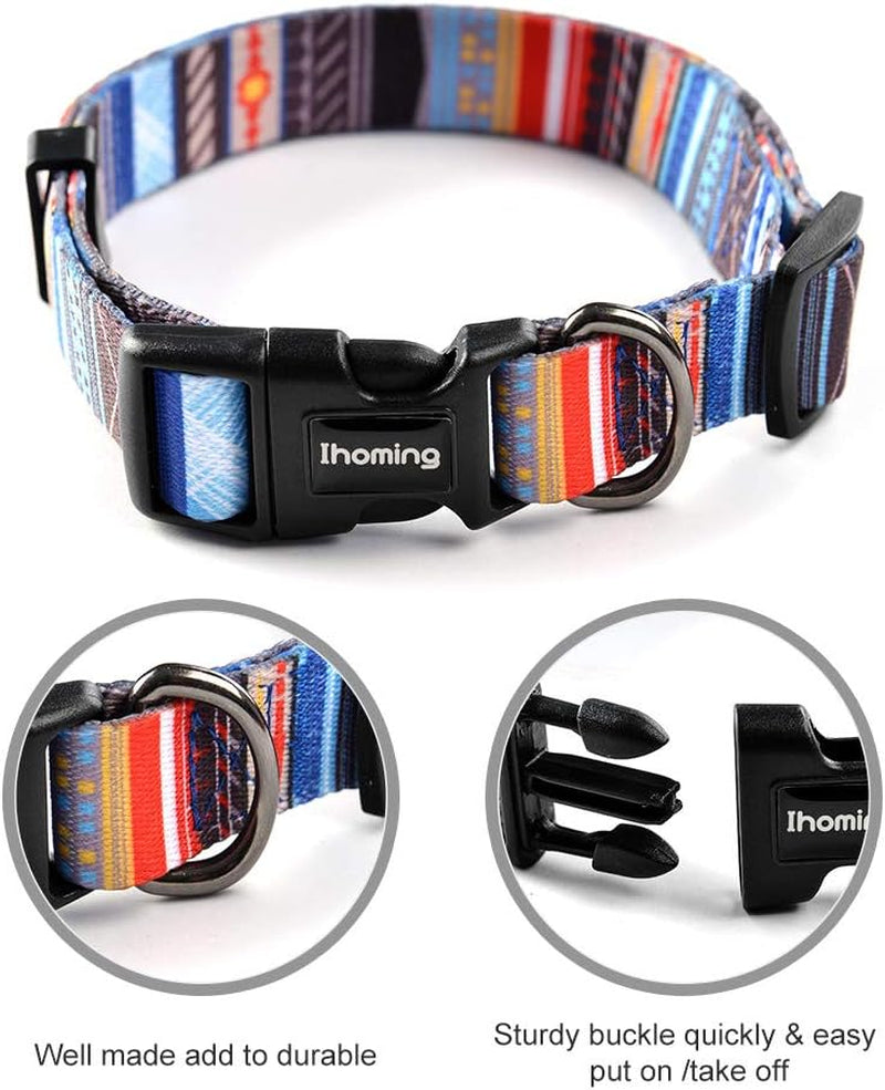 Dog Collar and Leash Set for Daily Outdoor Walking Running Training, Splicing Design for Small Boys Girls Dogs Cats Pets, S-Up to 20LBS